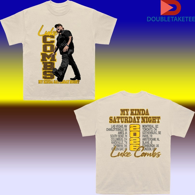 Luke Combs My Kinda Saturday Night Tour 2026 Sideline Shirts