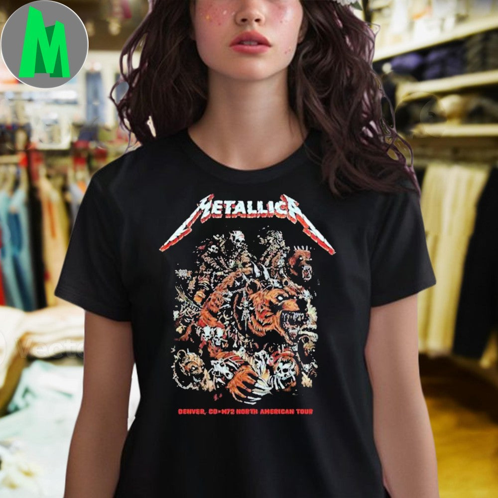 Metallica M72 Denver 2025 Night 1 Venue Tee In Denver Colorado At Empower Field at Mile High On June 27 2025 Shirt