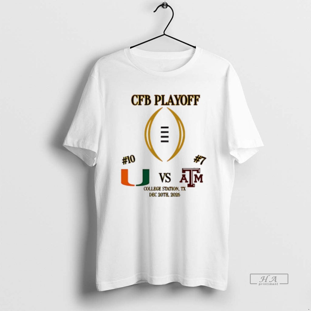 Official Miami Vs Texas Am 2025 Cfp First Rd Playoff Game 2 T-Shirts, Hoodie, Sweatshirt