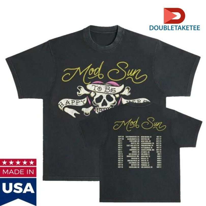 Mod Sun Happy To Be Here Tour Skull Tattoo Flash T-shirts