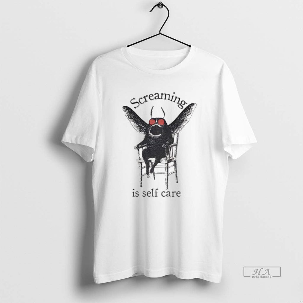 Official Mothman Shenanigan Screaming Is Self Care T-Shirts, Hoodie, Sweatshirt