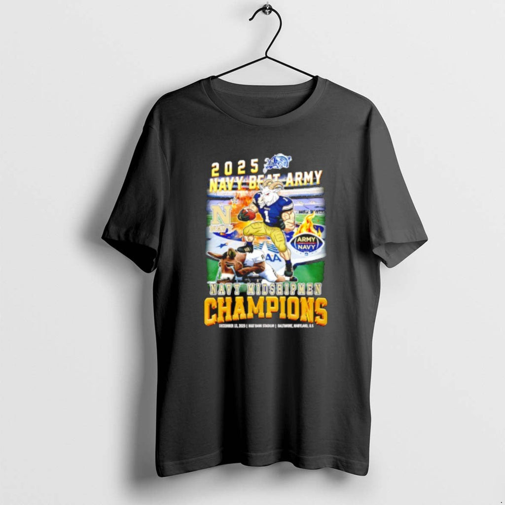 Official Navy Midshipmen 2025 Navy Beat Army Champions Mascot T-Shirts, Hoodie, Sweatshirt