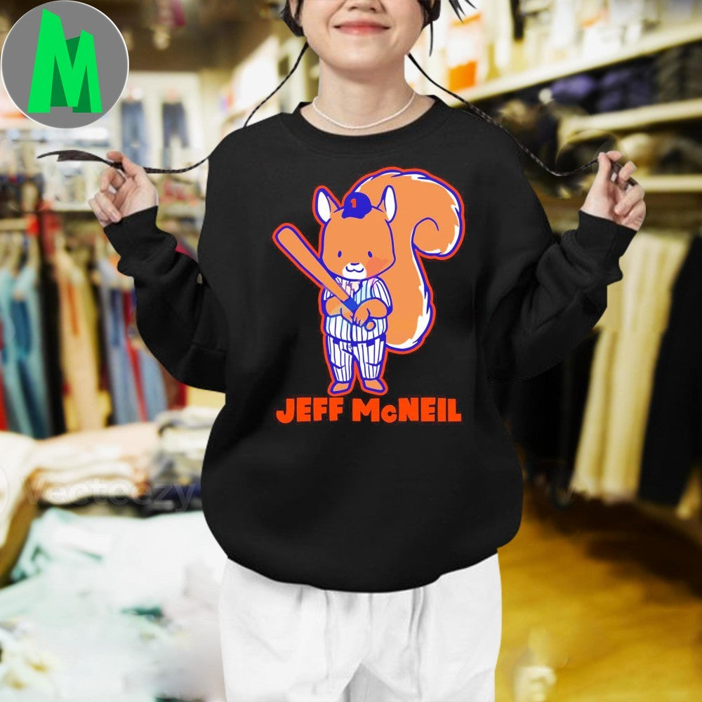 New York Mets Jeff Mcneil Squirrel Baseball Cartoon Shirt