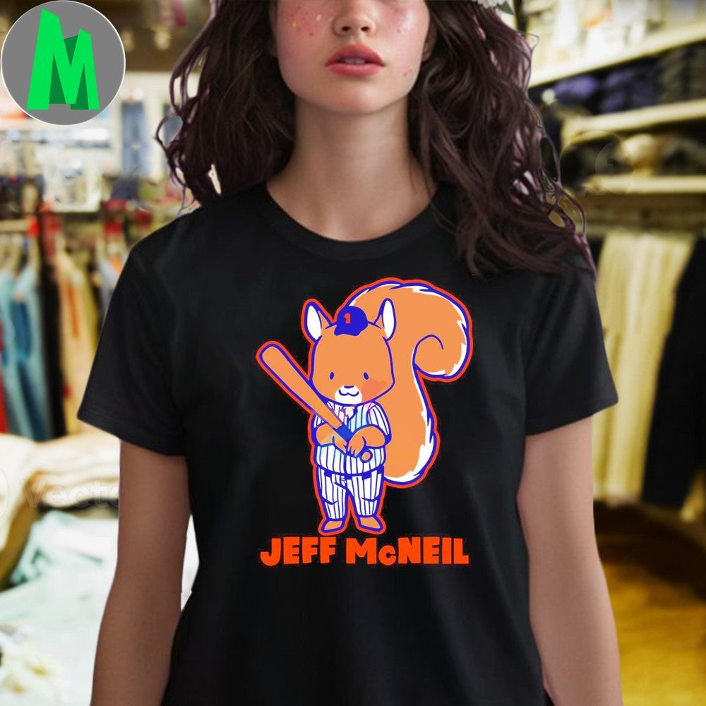 New York Mets Jeff Mcneil Squirrel Baseball Cartoon Shirt