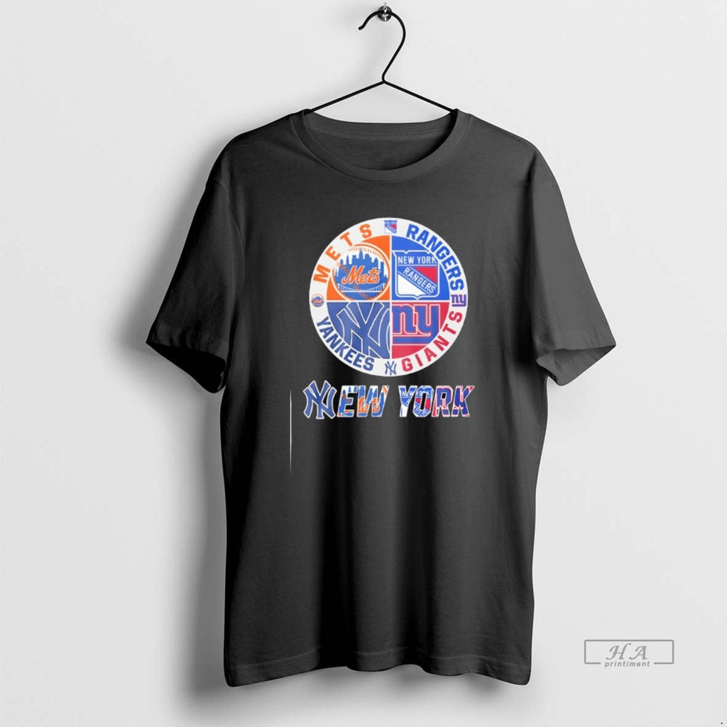 Official New York Mets New York Rangers New York Yankees New York Giants Mashup Logo T-Shirts, Hoodie, Sweatshirt