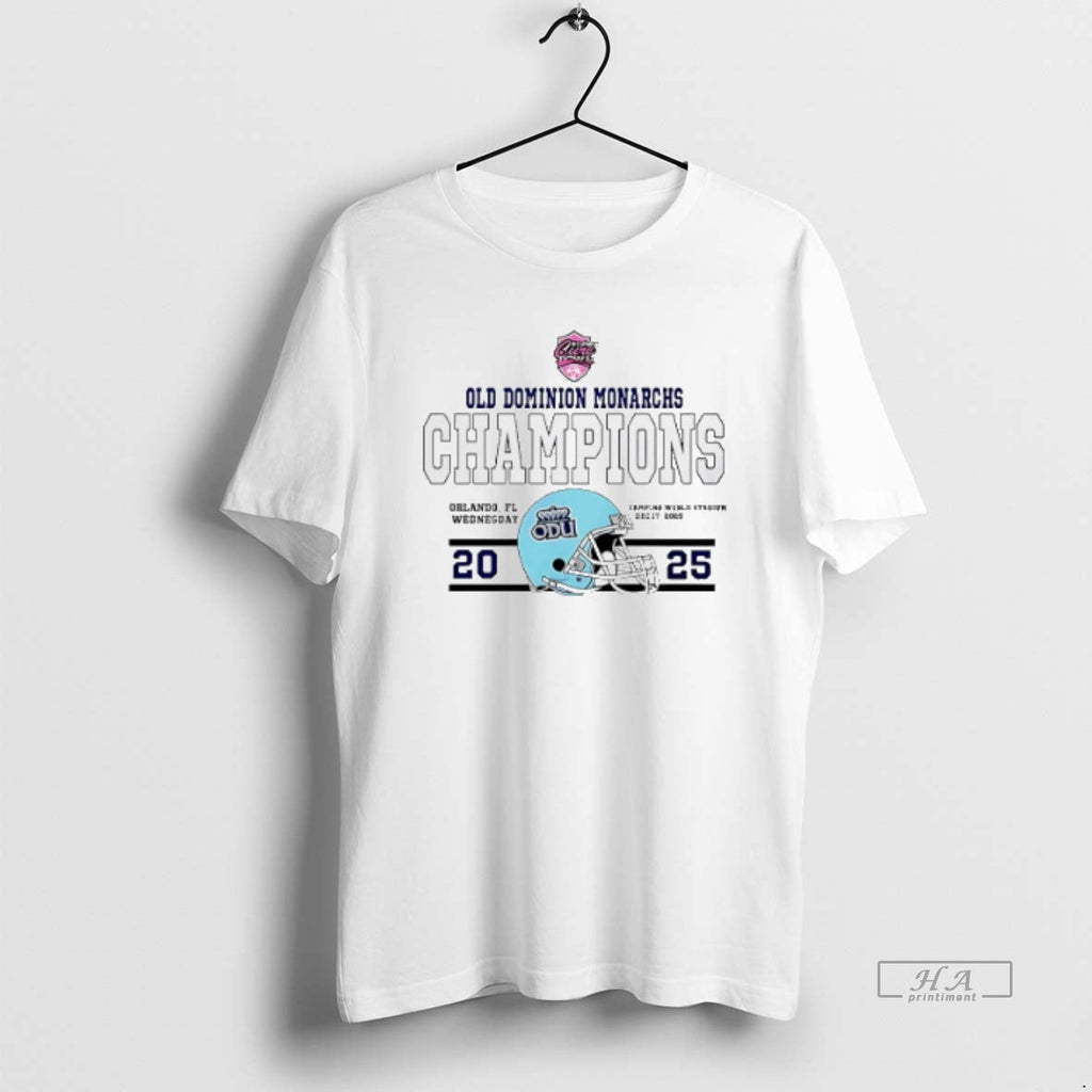 Official Old Dominion Monarchs Football 2025 Cure Bowl Champions Helmet T-Shirts, Hoodie, Sweatshirt
