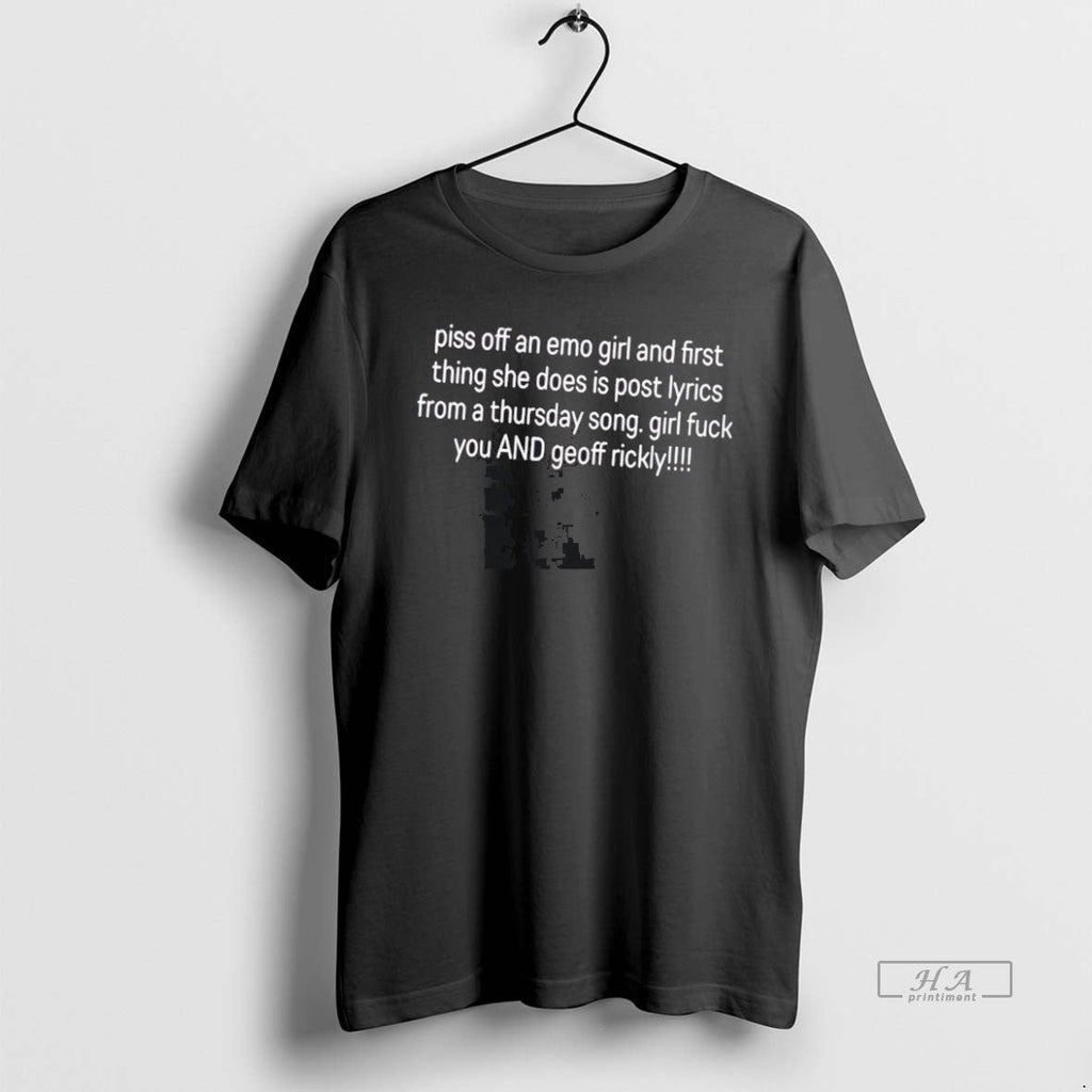 Official Piss Off Emo Girl First Thing She Does Is Post Lyrics T-Shirts, Hoodie, Sweatshirt