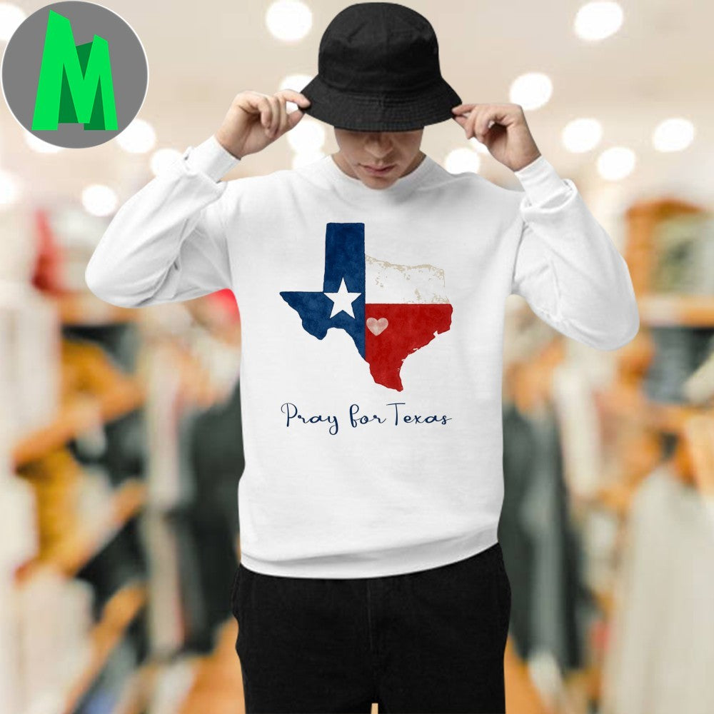 Pray for Texas Flag Map Support T-Shirt