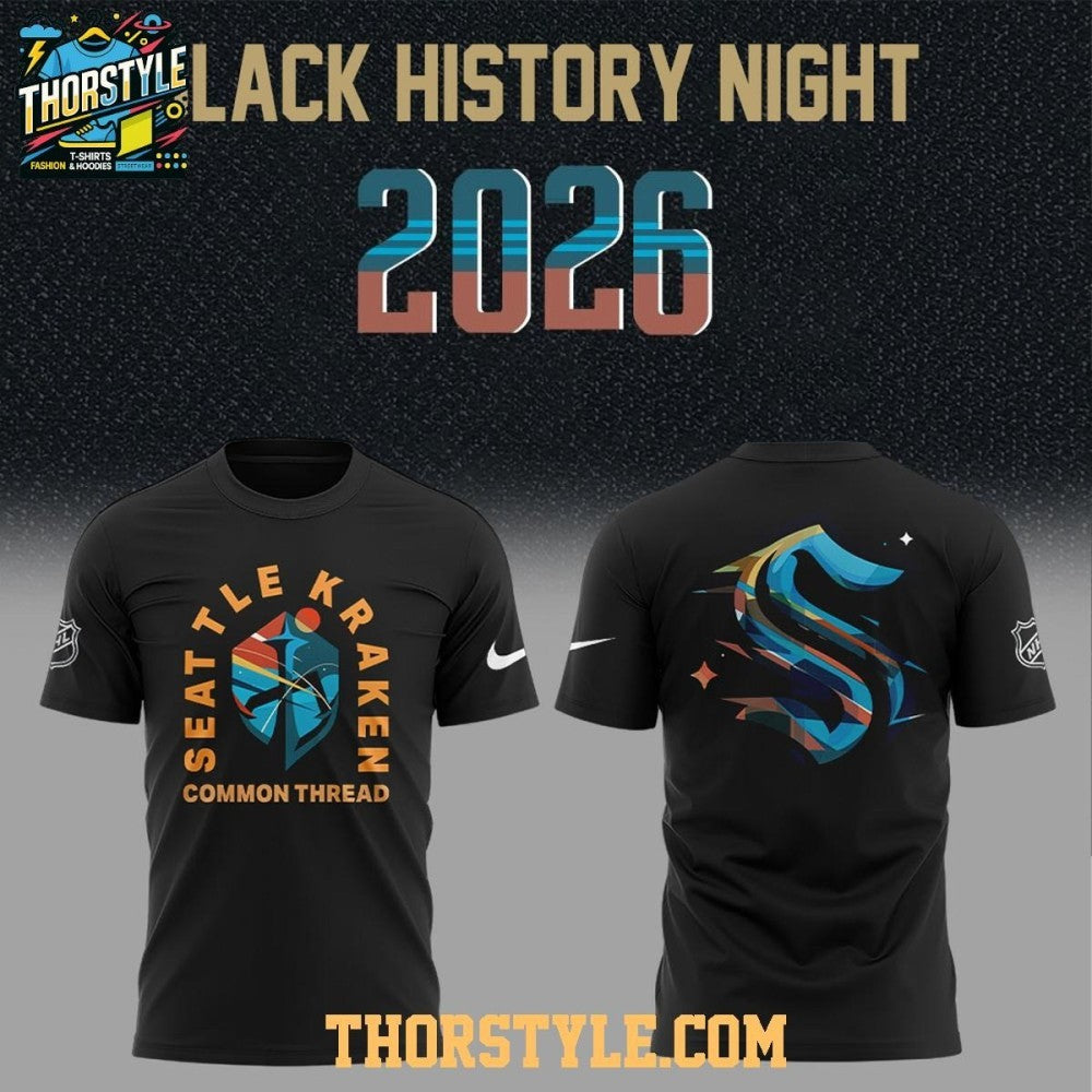 Seattle Kraken Black Hockey History Night 2026 Common Thread Shirt