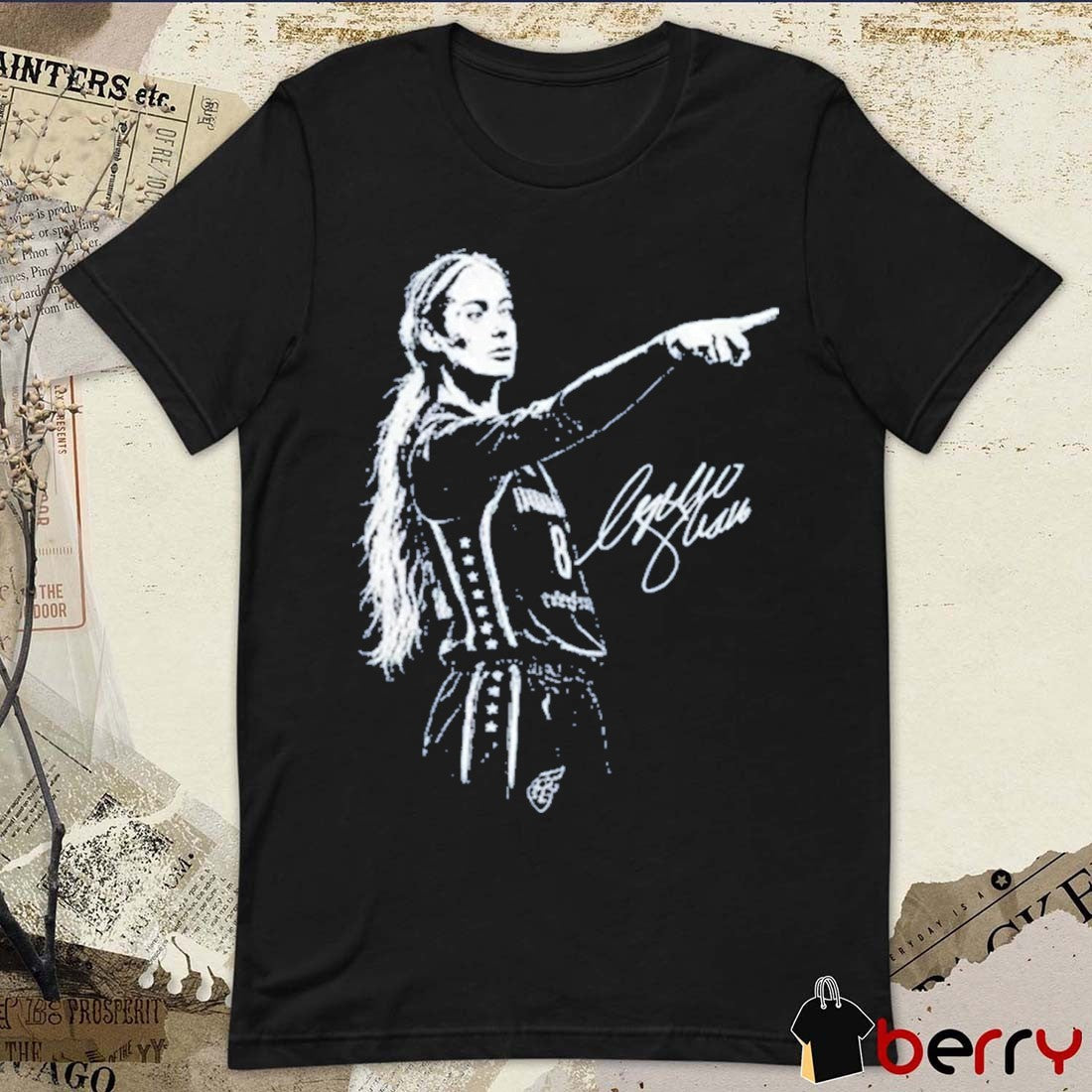 Sophie Cunningham Pointing Signature Indiana Fever Wnba Tee (1)