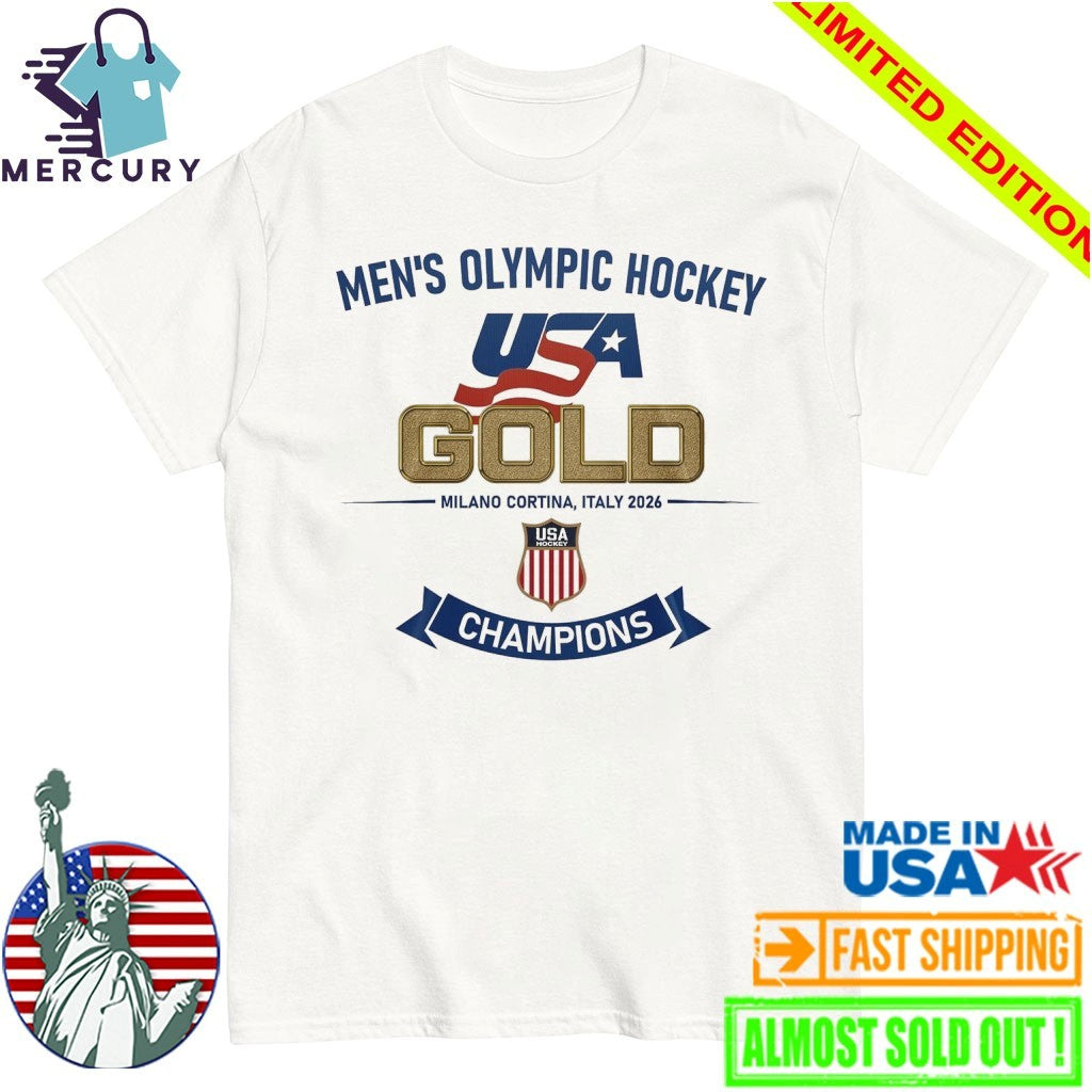Team USA Men’s Olympic Hockey Milano Cortina 2026 Gold Champions Shirt