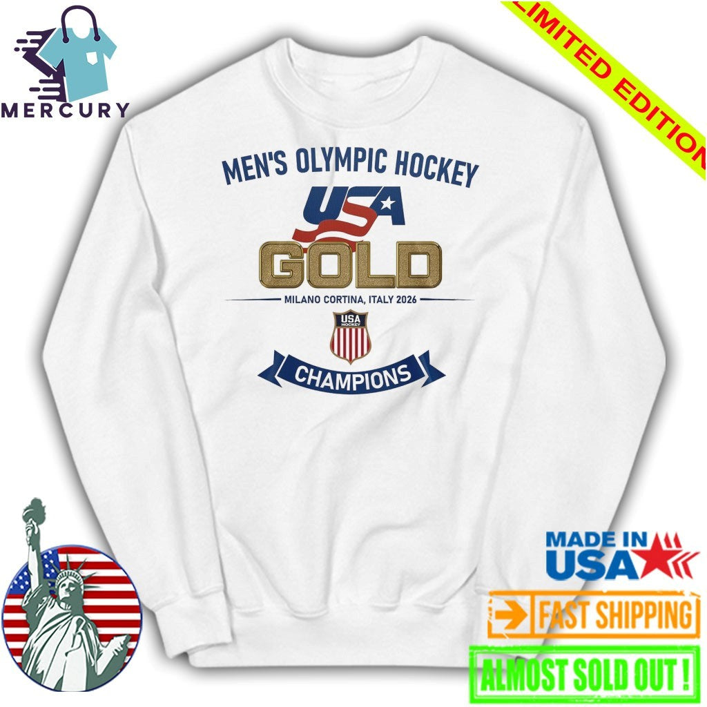 Team USA Men’s Olympic Hockey Milano Cortina 2026 Gold Champions Shirt