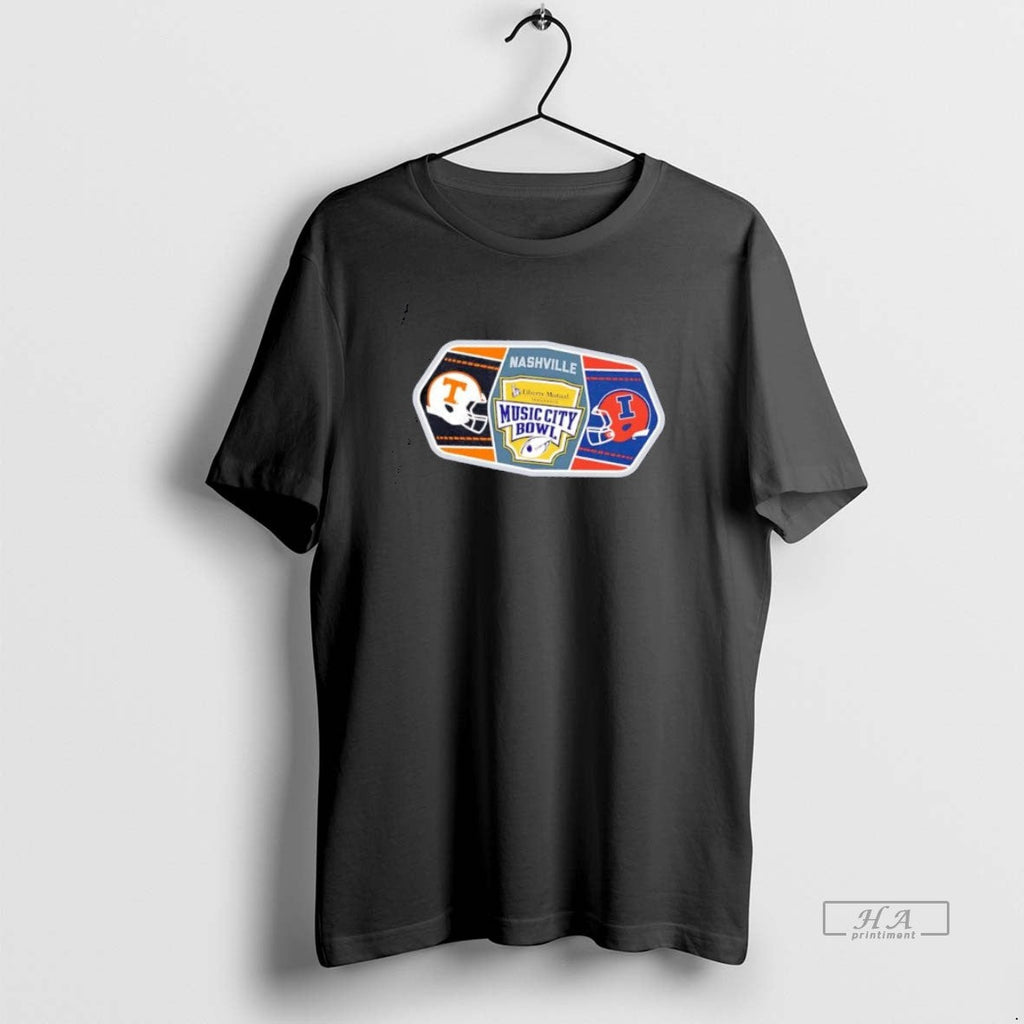 Official Tennessee Vs Illinois 2025 Liberty Mutual Music City Bowl Helmet Matchup T-Shirts, Hoodie, Sweatshirt