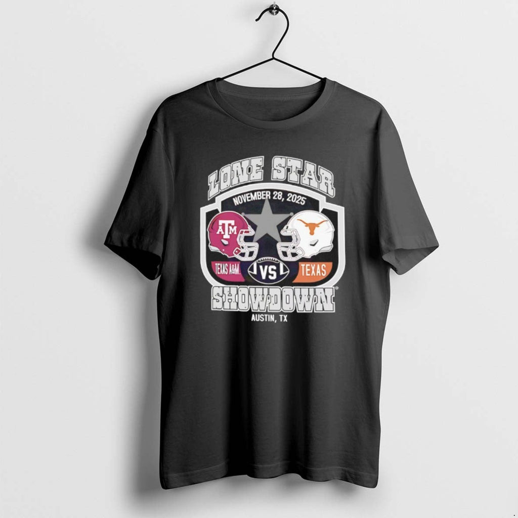 Official Texas Am Vs Texas Longhorn 2025 Lone Star Showdown Helmet T-Shirts, Hoodie, Sweatshirt