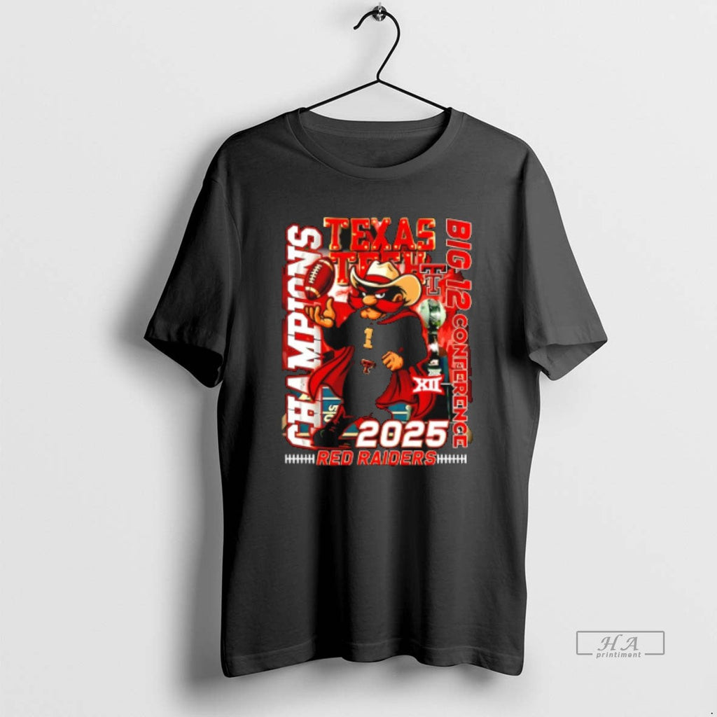 Official Texas Tech Red Raiders 2025 Big 12 Champions Mascot T-Shirts, Hoodie, Sweatshirt