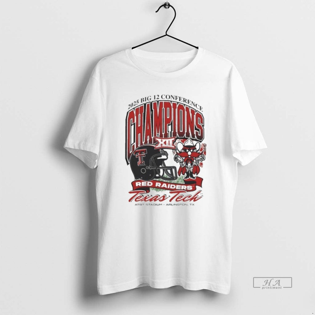 Official Texas Tech Red Raiders 2025 Big 12 Football Champions Mascot T-Shirts, Hoodie, Sweatshirt