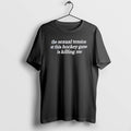 Official Sexual Tension This Hockey Game Is Killing Me Text T-Shirts, Hoodie, Sweatshirt
