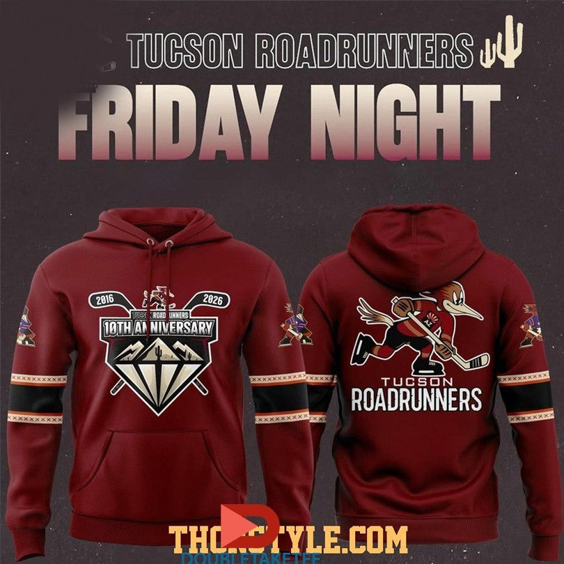 Tucson Roadrunners 10th Anniversary 2016-2026 Mascot T-shirts