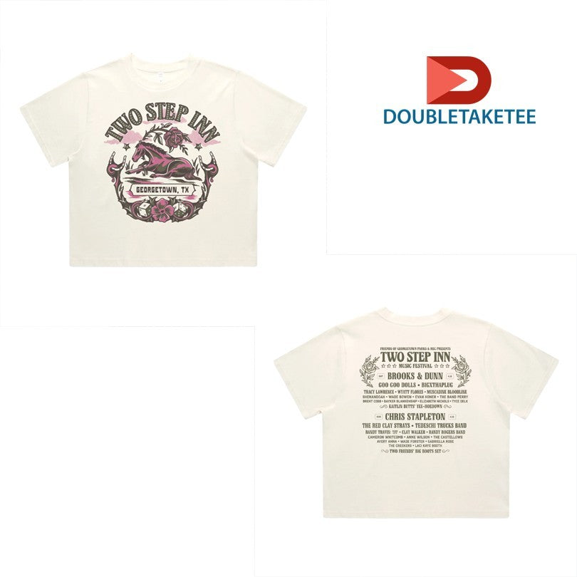 Two Step Inn Music Georgetown TX Rhinestone Lineup 2026 Rose Horse T-shirts