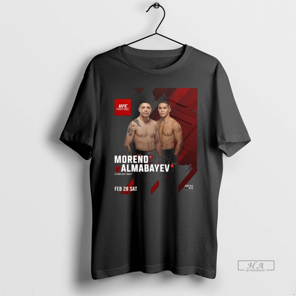 Official Ufc Fight Night Brandon Moreno Vs Asu Almabayev Flyweight Bout February 28 2026 T-Shirts, Hoodie, Sweatshirt