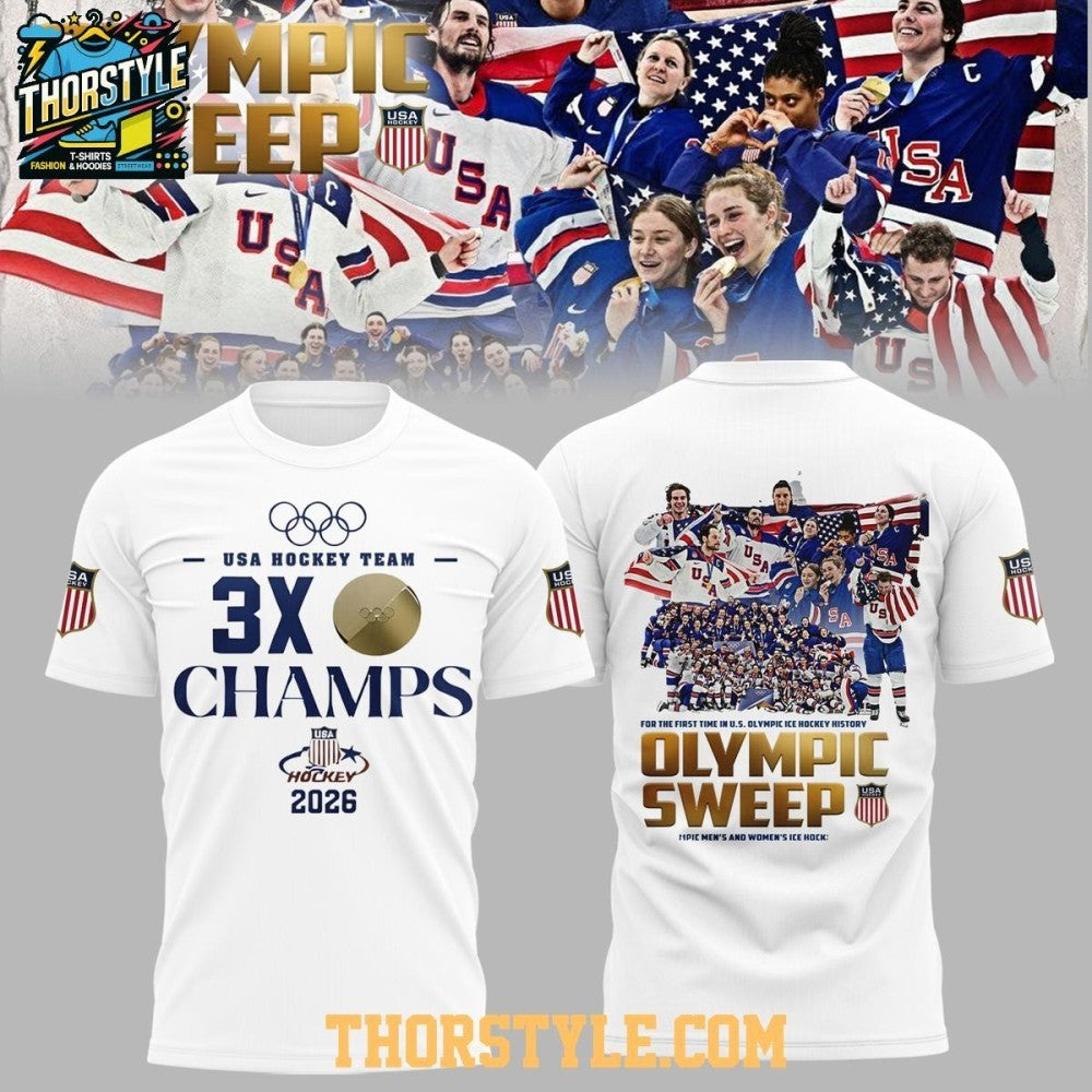 USA Olympic Team 2026 Sweep Gold Medals Squad Shirt