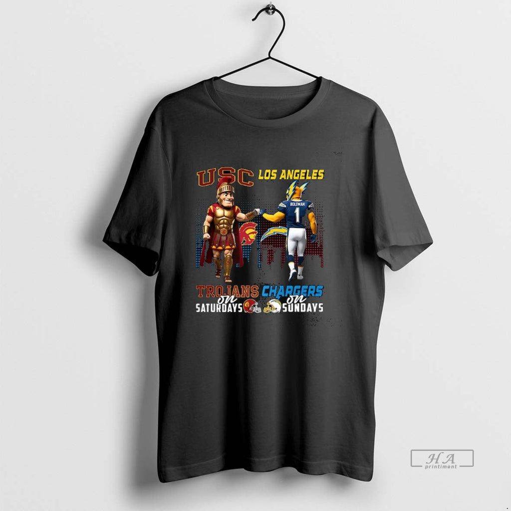 Official Usc Trojans Saturdays Vs Los Angeles Chargers Sundays Mascot T-Shirts, Hoodie, Sweatshirt