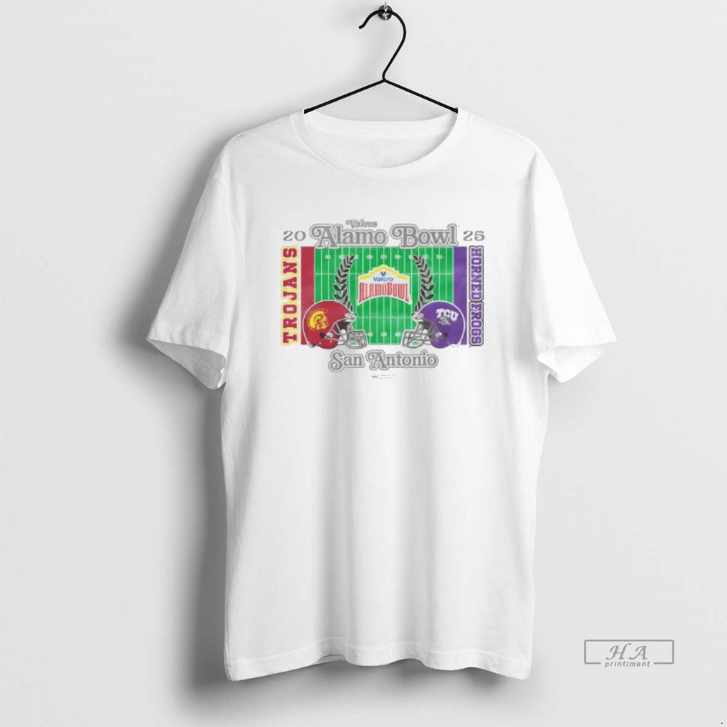 Official Usc Trojans Vs Tcu Horned Frogs 2025 Valero Alamo Bowl 2 Team Stadium T-Shirts, Hoodie, Sweatshirt