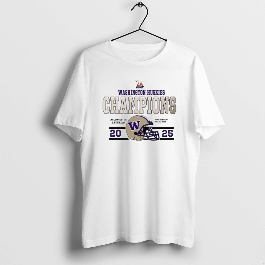 Official Washington Huskies Football Champions 2025 Bucked Up La Bowl Hosted Helmet T-Shirts, Hoodie, Sweatshirt