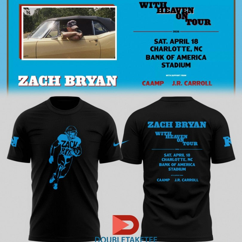 Zach Bryan With Heaven On Tour 2026. At Bank Of America Stadium T-shirts