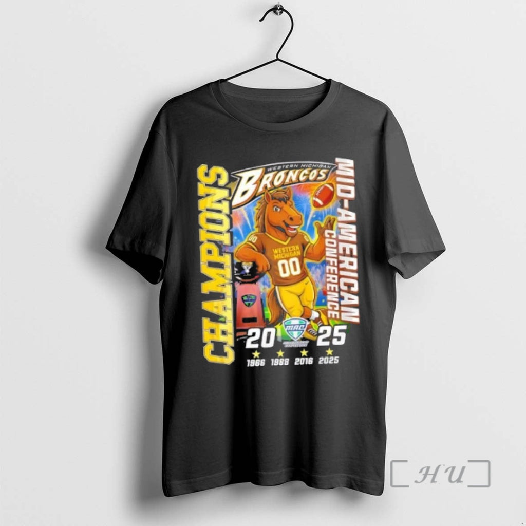 Officials 2025 Mid American Conference Western Michigan Broncos Champions T-Shirts, Hoodie, Sweatshirt