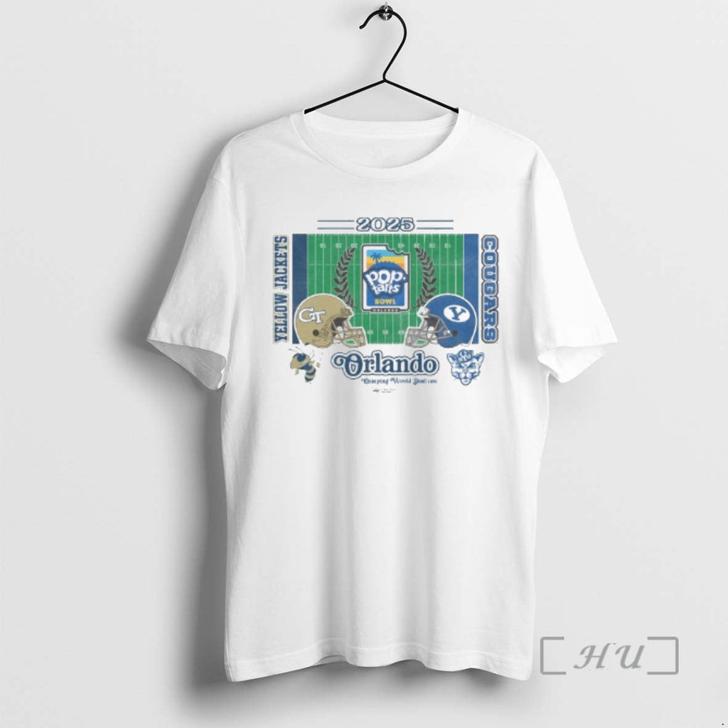 Officials 2025 Pop Tarts Bowl 2 Team Georgia Tech Yellow Jackets Vs Byu Cougars Head T-Shirts, Hoodie, Sweatshirt