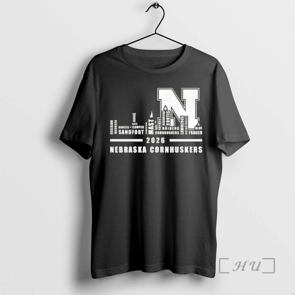 Officials 2026 Nebraska Cornhuskers All Names City Skyline T-Shirts, Hoodie, Sweatshirt