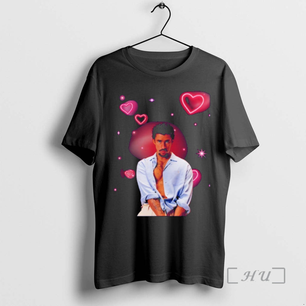 Officials Bad Bunny Benito Portrait Romantic Pink Hearts T-Shirts, Hoodie, Sweatshirt
