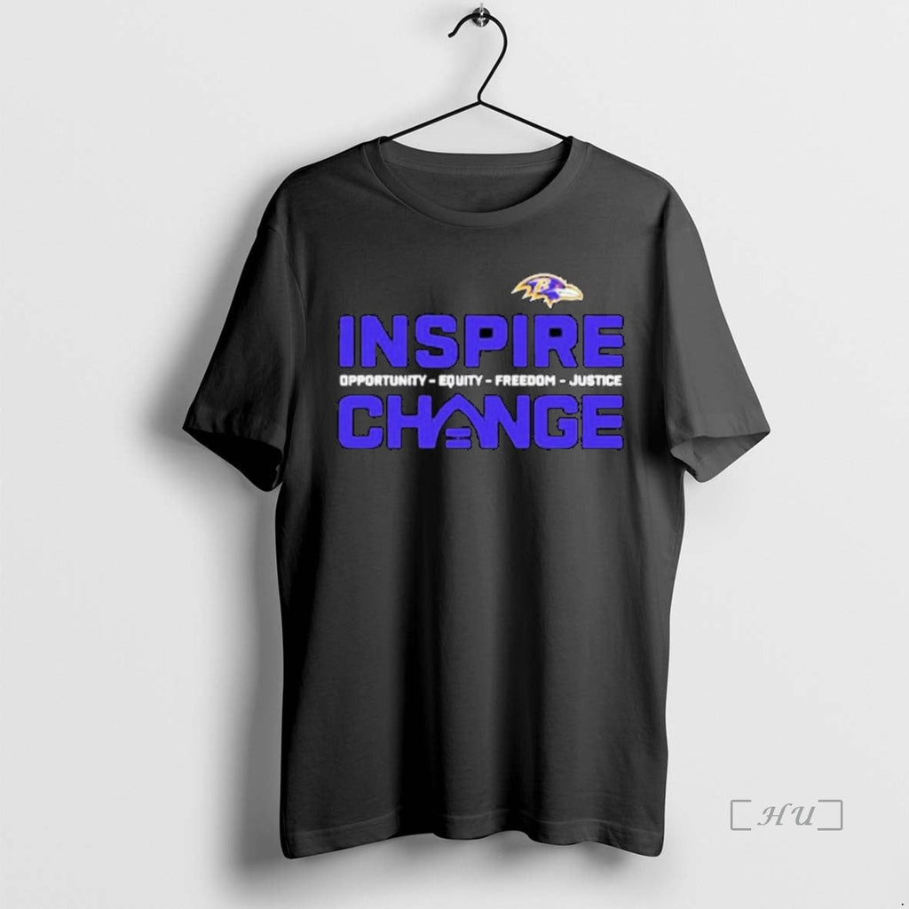 Officials Baltimore Ravens Inspire Change Opportunity Equity Freedom Justice Ornaments T-Shirts, Hoodie, Sweatshirt