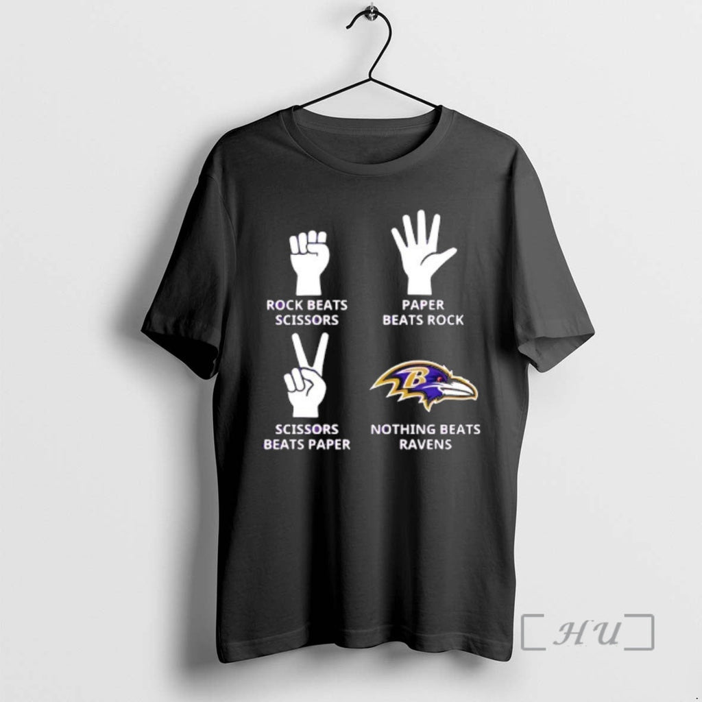 Officials Baltimore Ravens Nothing Beats Rock Beats Scissors Paper Beats Rock Scissors Beats Paper T-Shirts, Hoodie, Sweatshirt