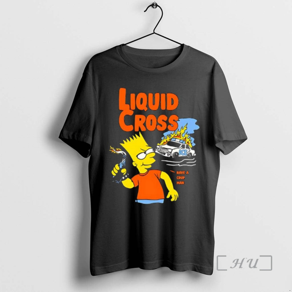 Officials Bart Simpson Holding Molotov Cocktail Ice Vehicle Liquid Cross T-Shirts, Hoodie, Sweatshirt