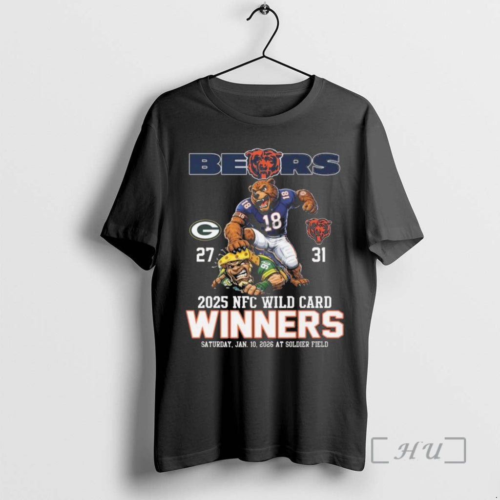 Officials Bears Beat Packers 2025 Nfc Wild Card Winners Jan 10 2026 Soldier Field T-Shirts, Hoodie, Sweatshirt