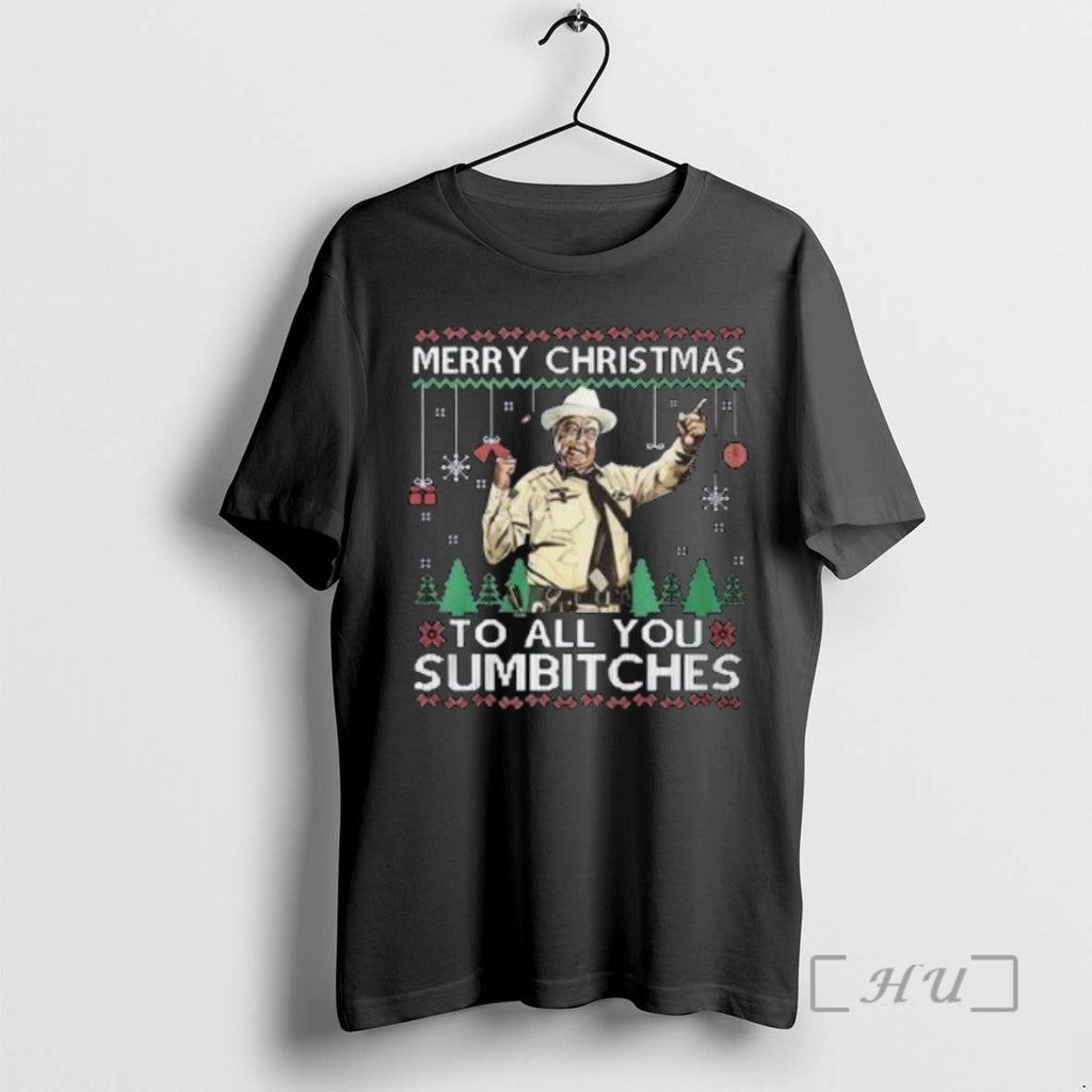 Officials Buford T Justice Merry All You Sumbitches Circle Black T-Shirts, Hoodie, Sweatshirt