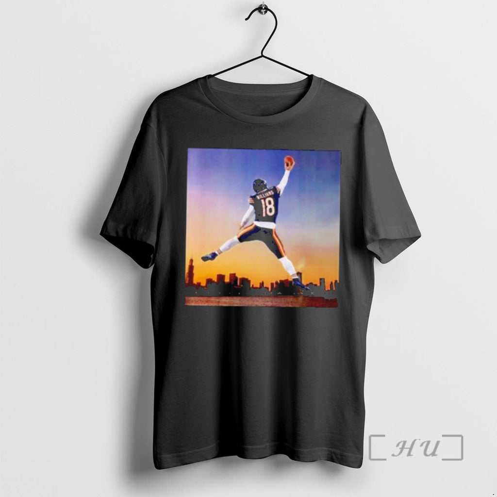 Officials Caleb Williams Jumpman Chicago Skyline Photo T-Shirts, Hoodie, Sweatshirt