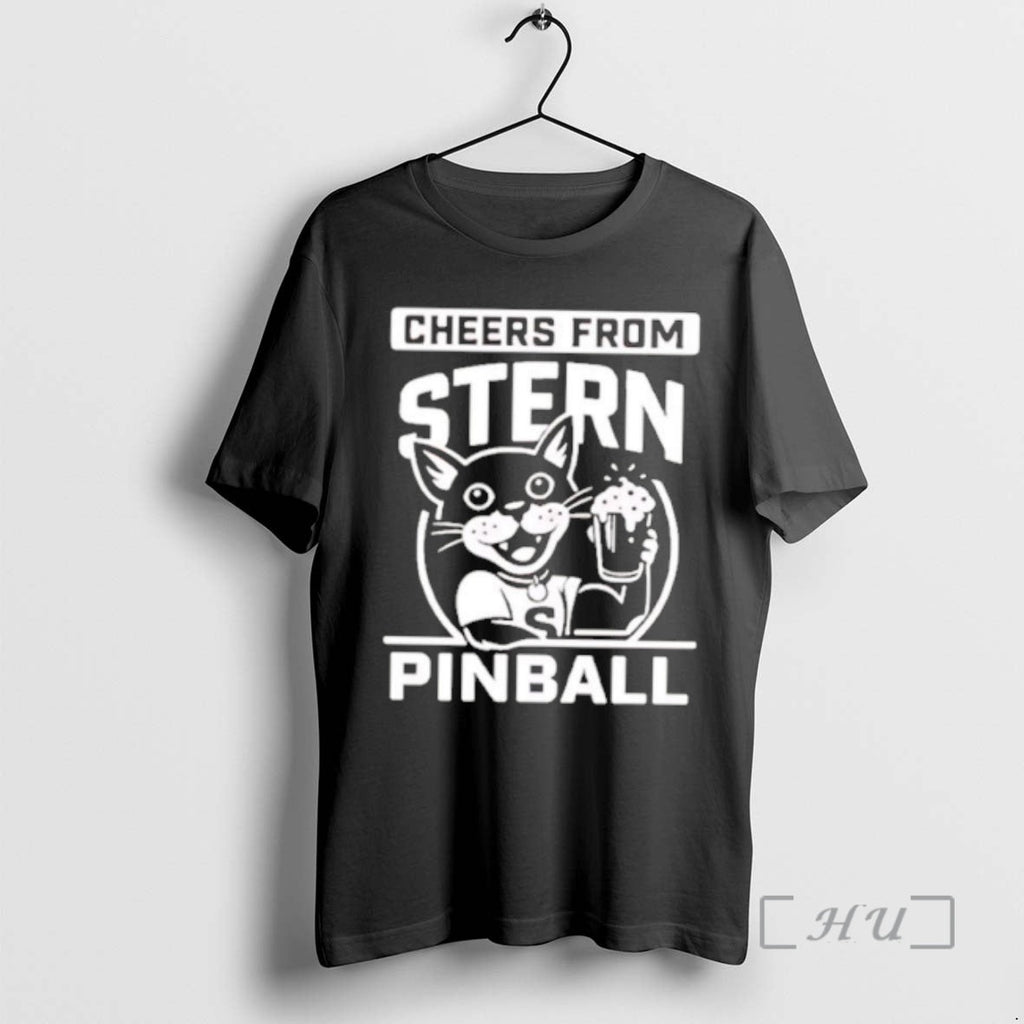 Officials Cheers Stern Pinball Cartoon Cat Drinking Beer T-Shirts, Hoodie, Sweatshirt