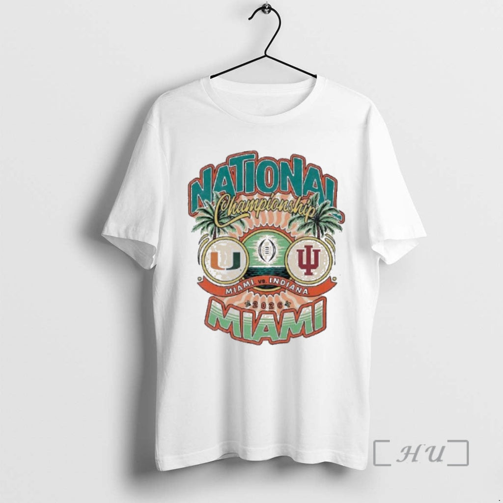 Officials College Football Playoff 2026 National Championship Miami Vs Indiana Matchup Retro T-Shirts, Hoodie, Sweatshirt