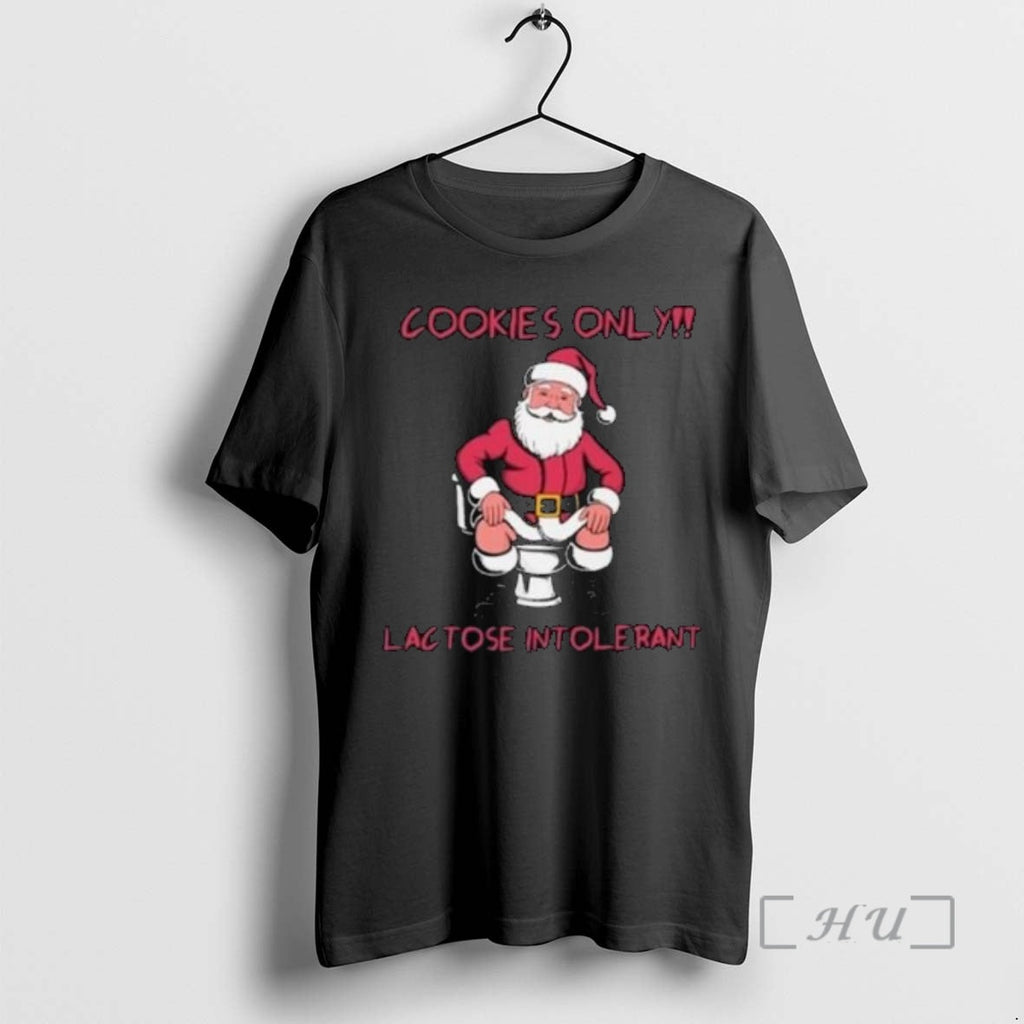 Officials Cookies Only Santa Toilet Lactose Intolerant Circle Black T-Shirts, Hoodie, Sweatshirt