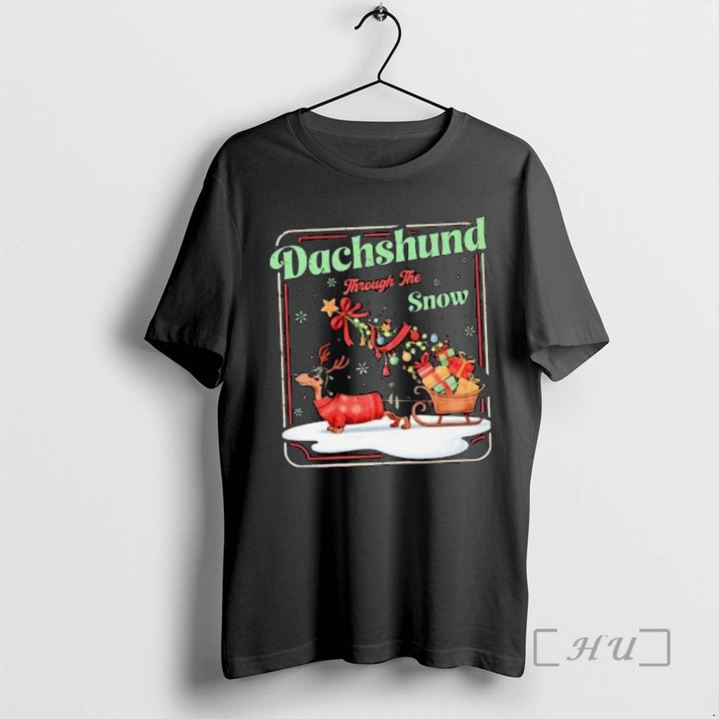 Officials Dachshund Through Snow 2025 Circle Black T-Shirts, Hoodie, Sweatshirt