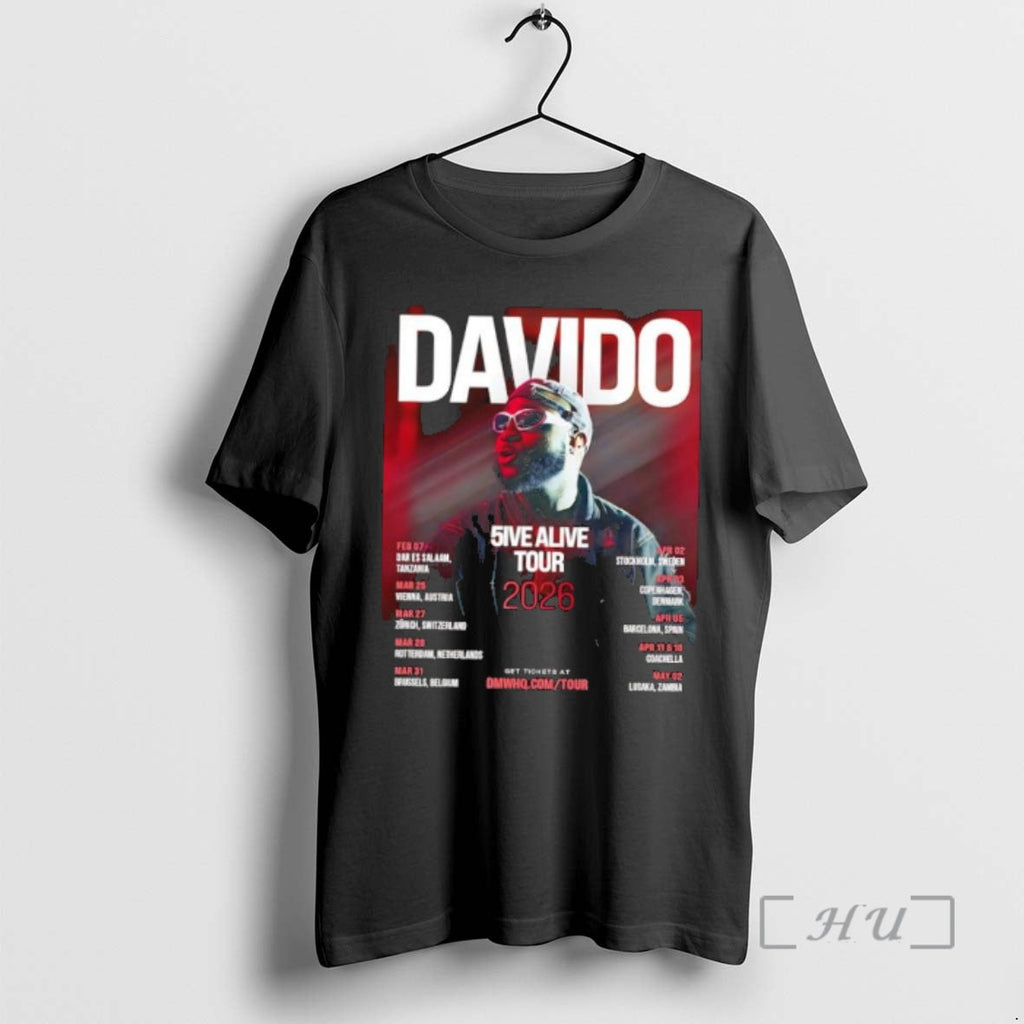 Officials Davido 5ive Alive Tour 2026 Concert Dates Music Fan T-Shirts, Hoodie, Sweatshirt