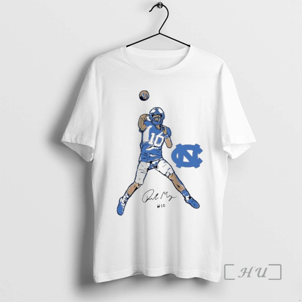 Officials Drake Maye North Carolina Tar Heels Signature Number 10 Football Action 2 T-Shirts, Hoodie, Sweatshirt
