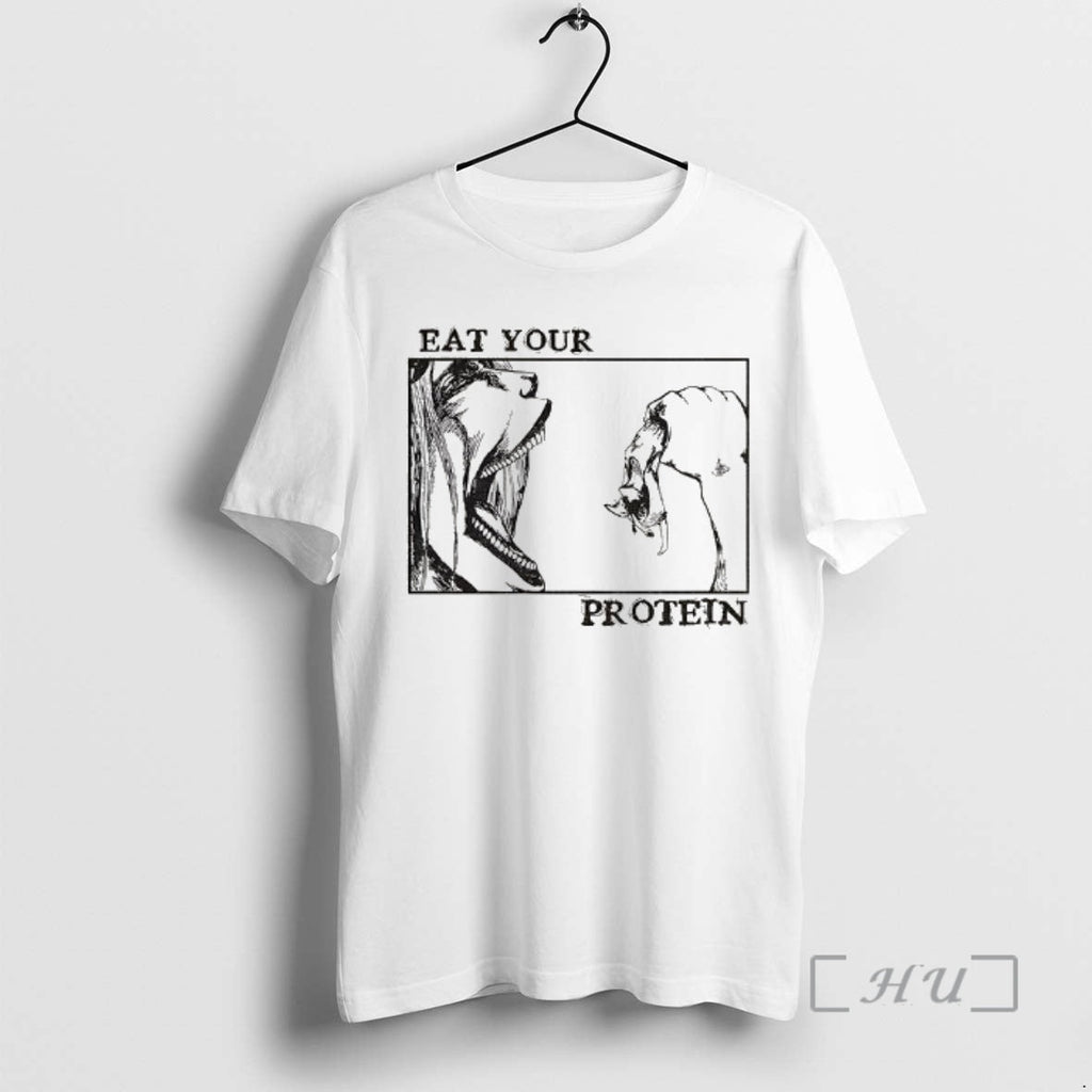 Officials Eat Your Protein Anime Attack Titan Anime Gym T-Shirts, Hoodie, Sweatshirt