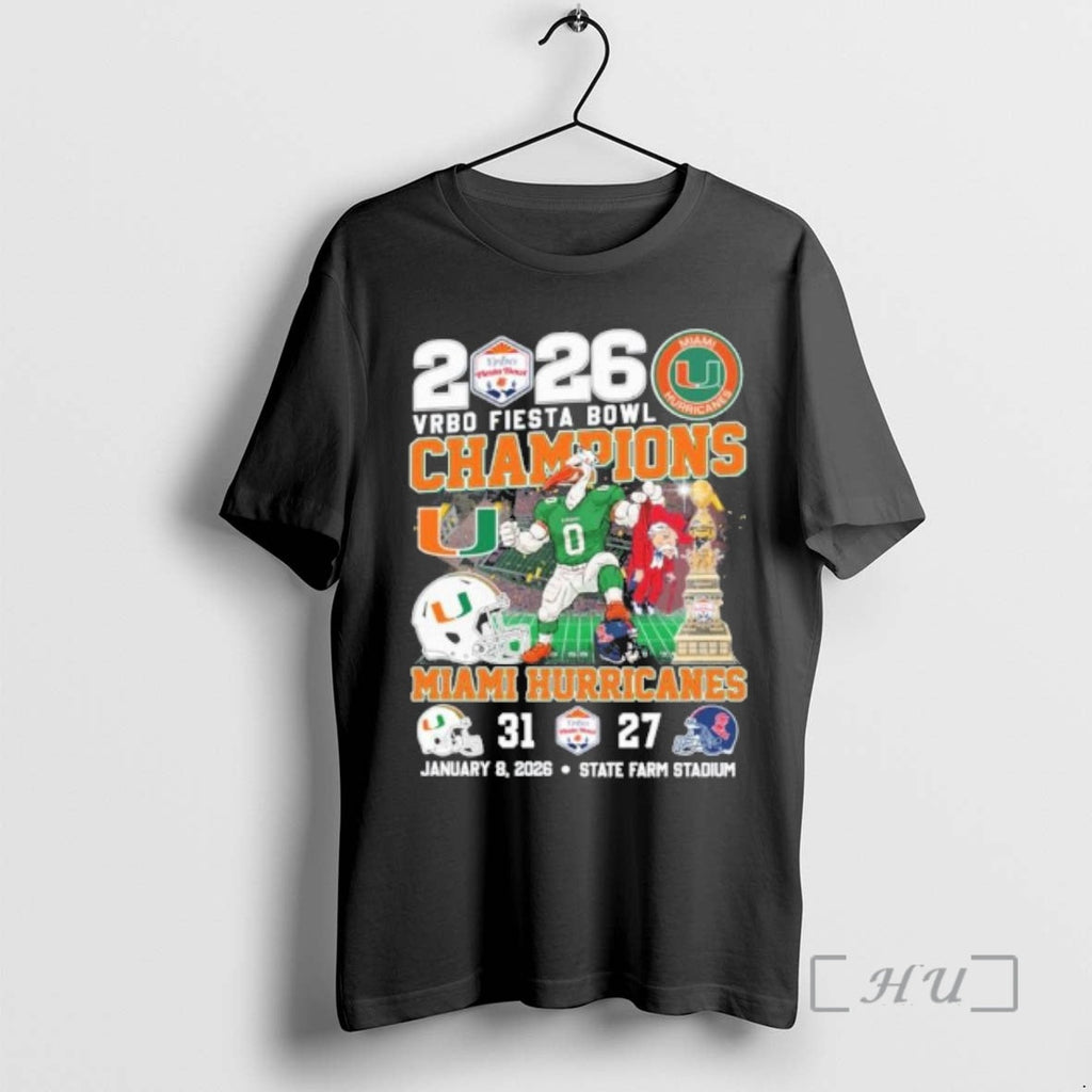 Officials Fiesta Bowl Champions Miami Beat Ole Miss Cfp T-Shirts, Hoodie, Sweatshirt