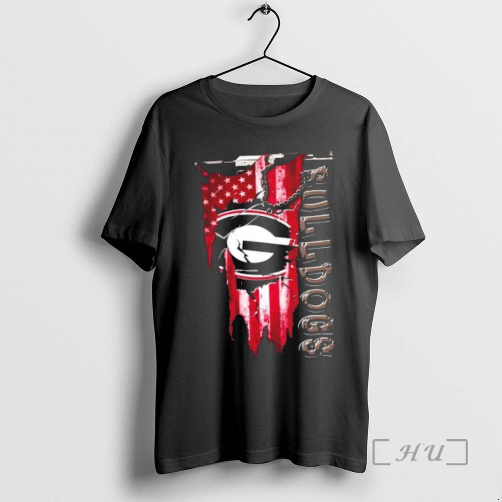 Officials Georgia Bulldogs Football Battle Shattered Usa Flag Rip T-Shirts, Hoodie, Sweatshirt