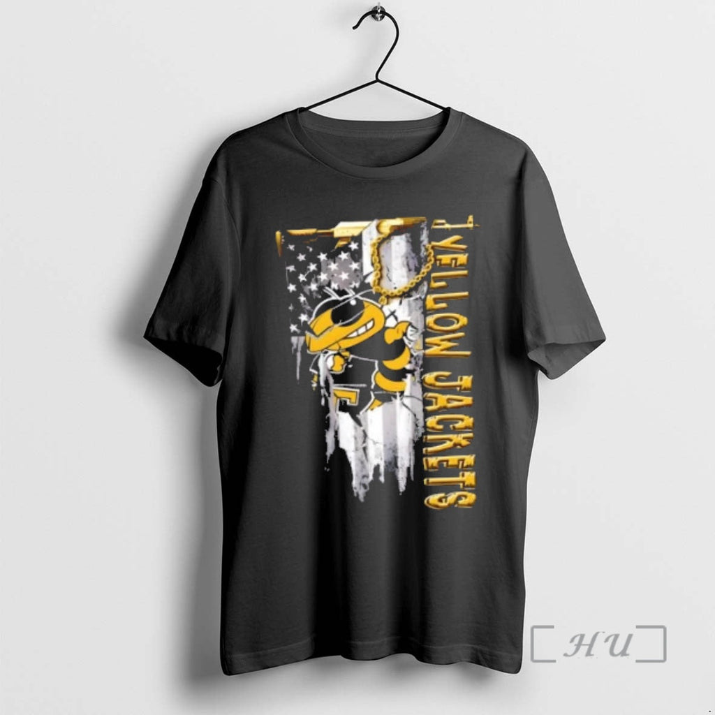 Officials Georgia Tech Yellow Jackets Football Battle Shattered Usa Flag Rip T-Shirts, Hoodie, Sweatshirt