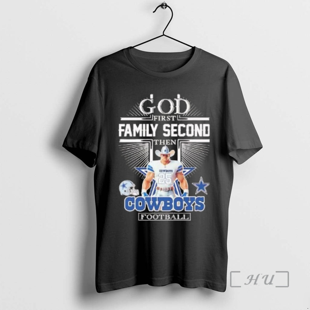 Officials God First Family Second Then Dallas Cowboys Football Mascot T-Shirts, Hoodie, Sweatshirt